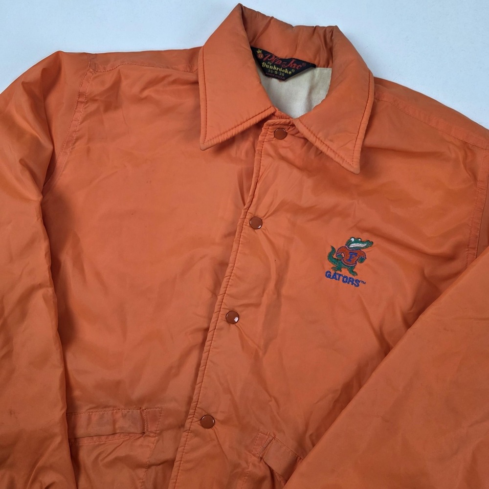 Vintage Florida Gators Jacket Mens Large Orange NCAA Football Dunbrooke Pla-Jac
